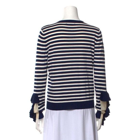 beulah anthropologie Authentic blue white Striped long sleeve sweater top small - Picture 3 of 9